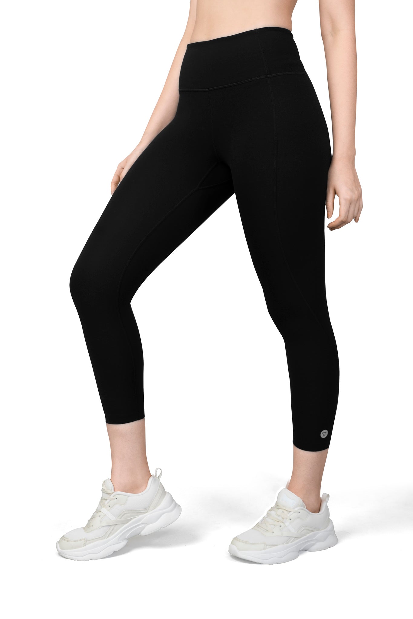 Super soft, lightweight cropped length capri black for gym, workout and running 