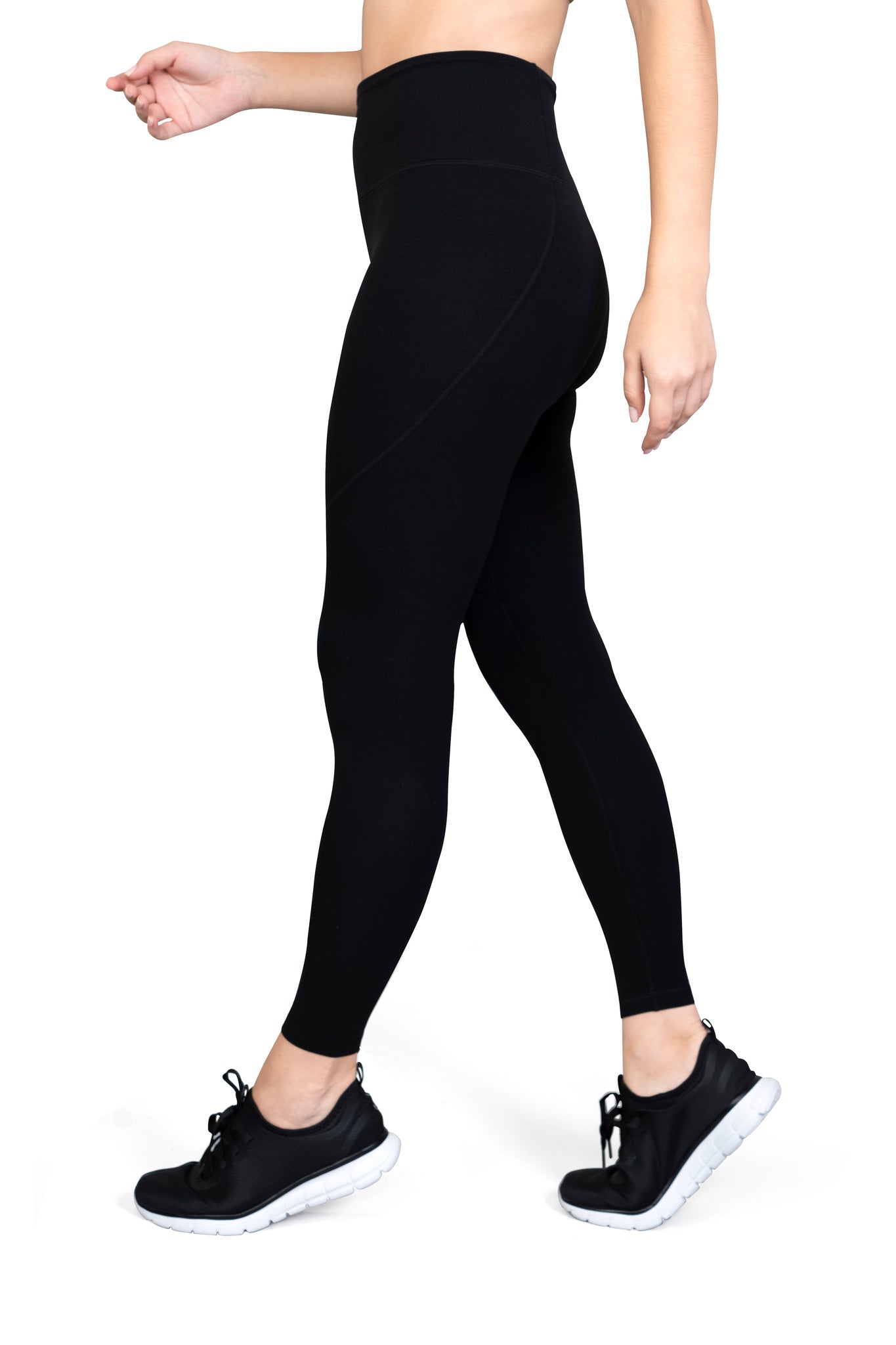 Four way stretch, sweat wicking leggings black for gym, workouts, gym and leisure