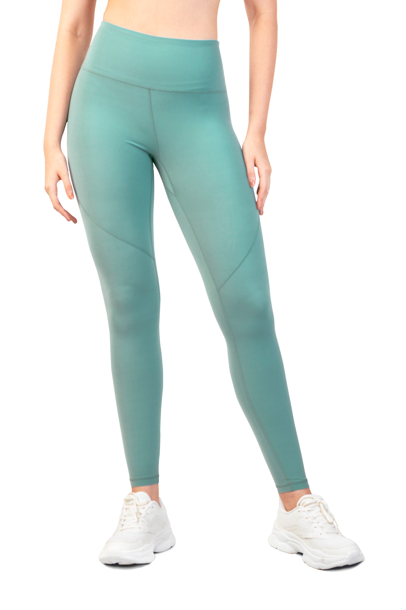 Four way stretch, sweat wicking leggings wasabi for gym, workouts, gym and leisure