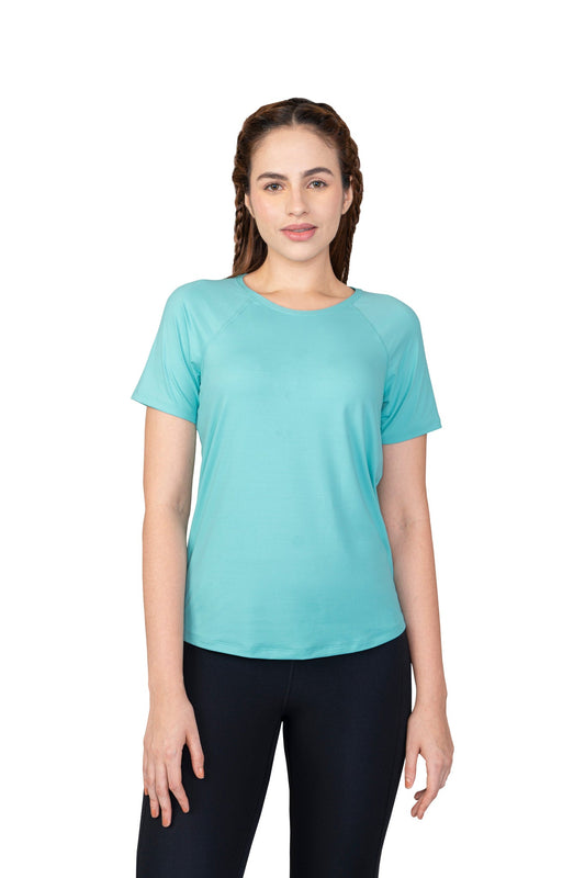 Regular fit and Light weight all day wear raglan tee pool blue