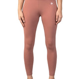 High Waist V shaped, sweat wicking leggings light mahogany for gym, workouts, gym and leisure