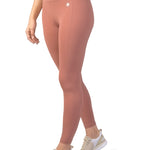 High Waist V shaped, sweat wicking leggings light mahogany for gym, workouts, gym and leisure