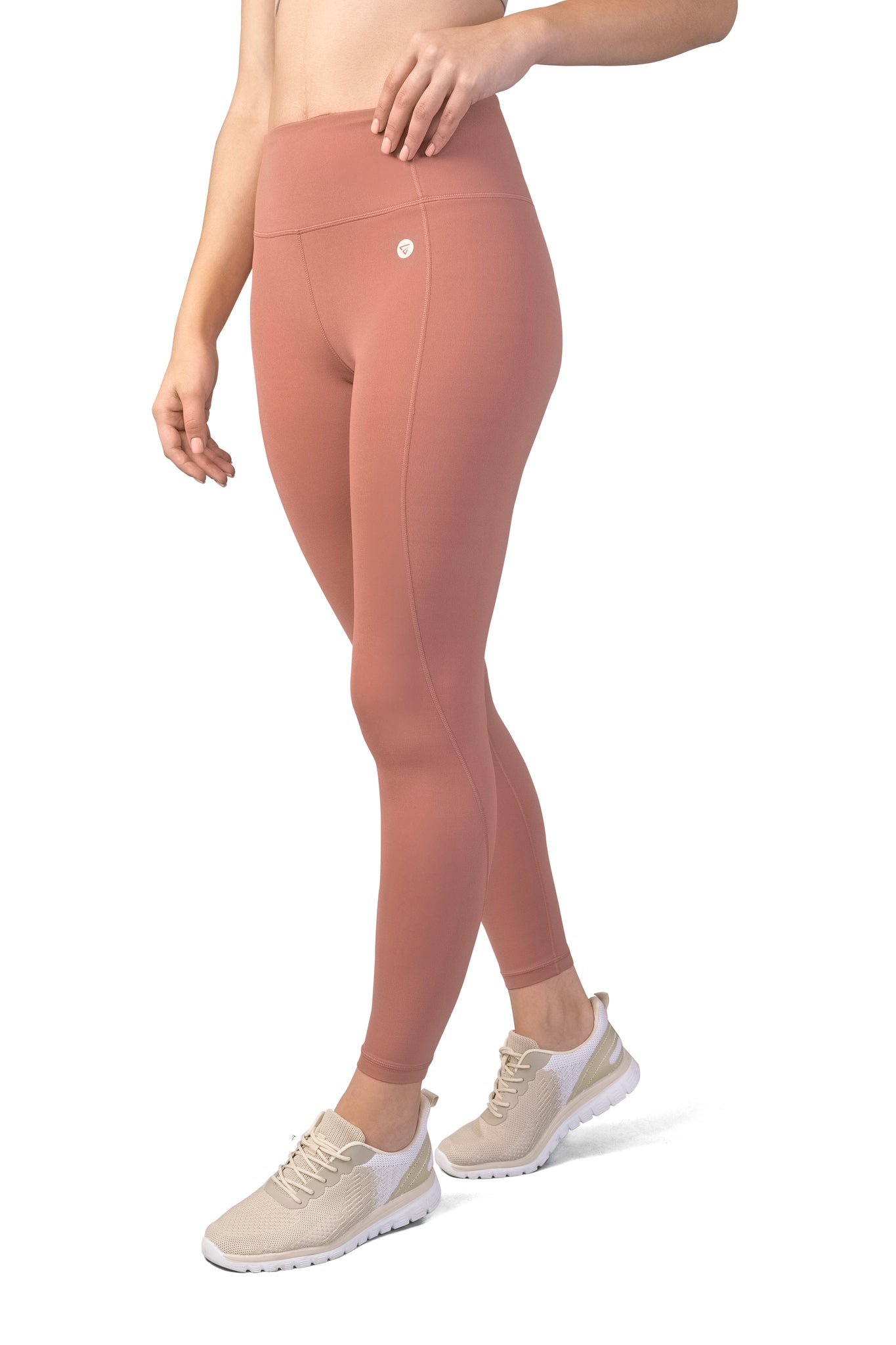 High Waist V shaped, sweat wicking leggings light mahogany for gym, workouts, gym and leisure