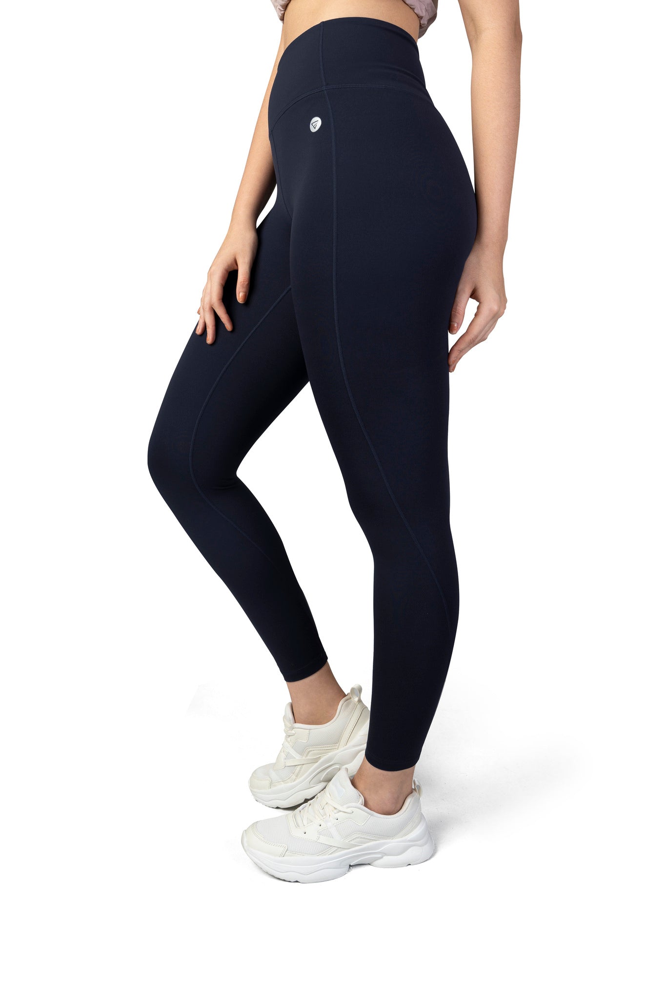 High Waist V shaped, sweat wicking leggings navy for gym, workouts, gym and leisure