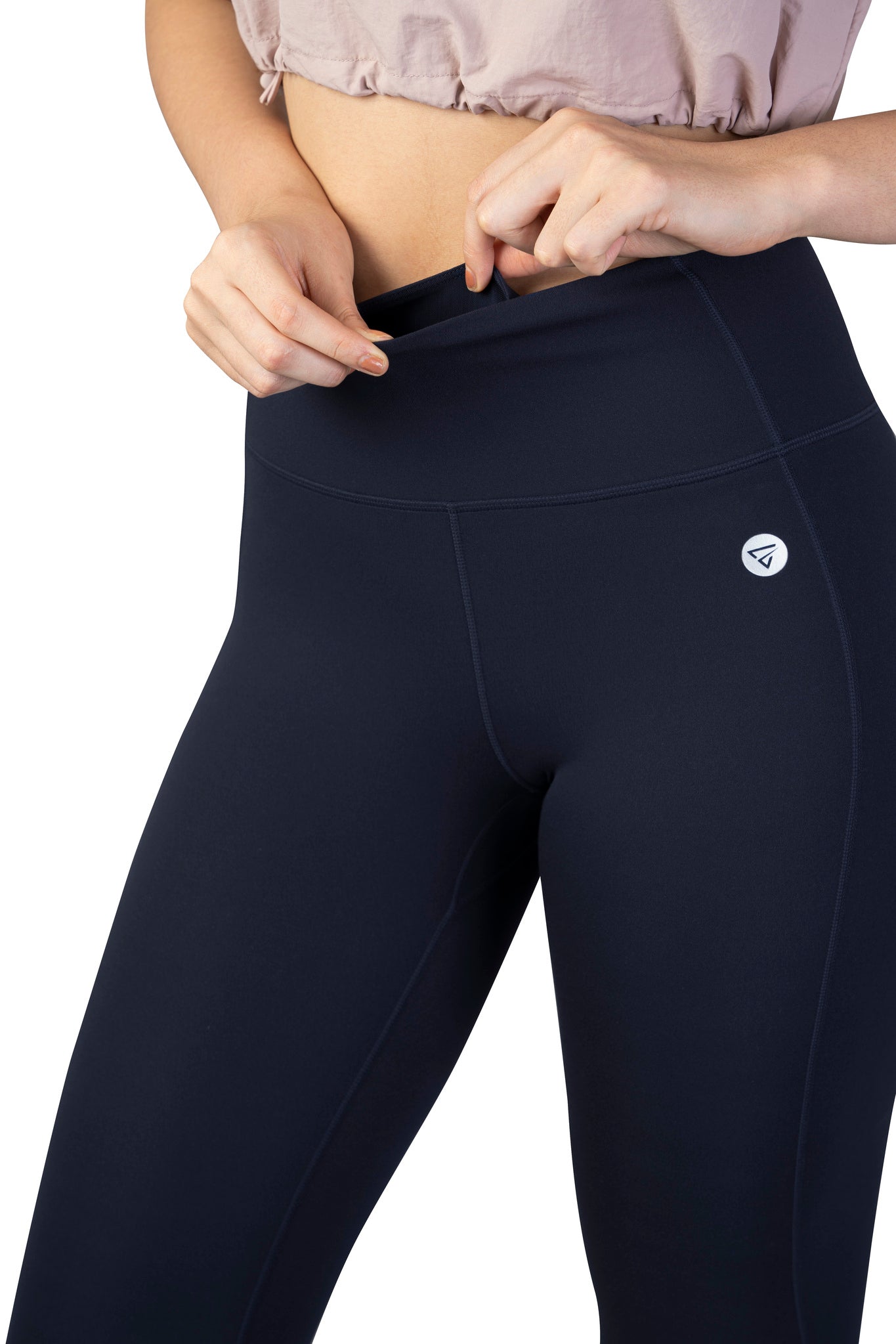 High Waist V shaped, sweat wicking leggings navy for gym, workouts, gym and leisure