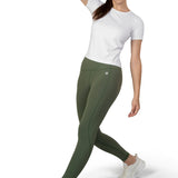 High Waist V shaped, sweat wicking leggings olive for gym, workouts, gym and leisure