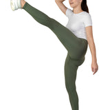 High Waist V shaped, sweat wicking leggings olive for gym, workouts, gym and leisure