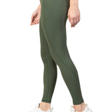 High Waist V shaped, sweat wicking leggings olive for gym, workouts, gym and leisure