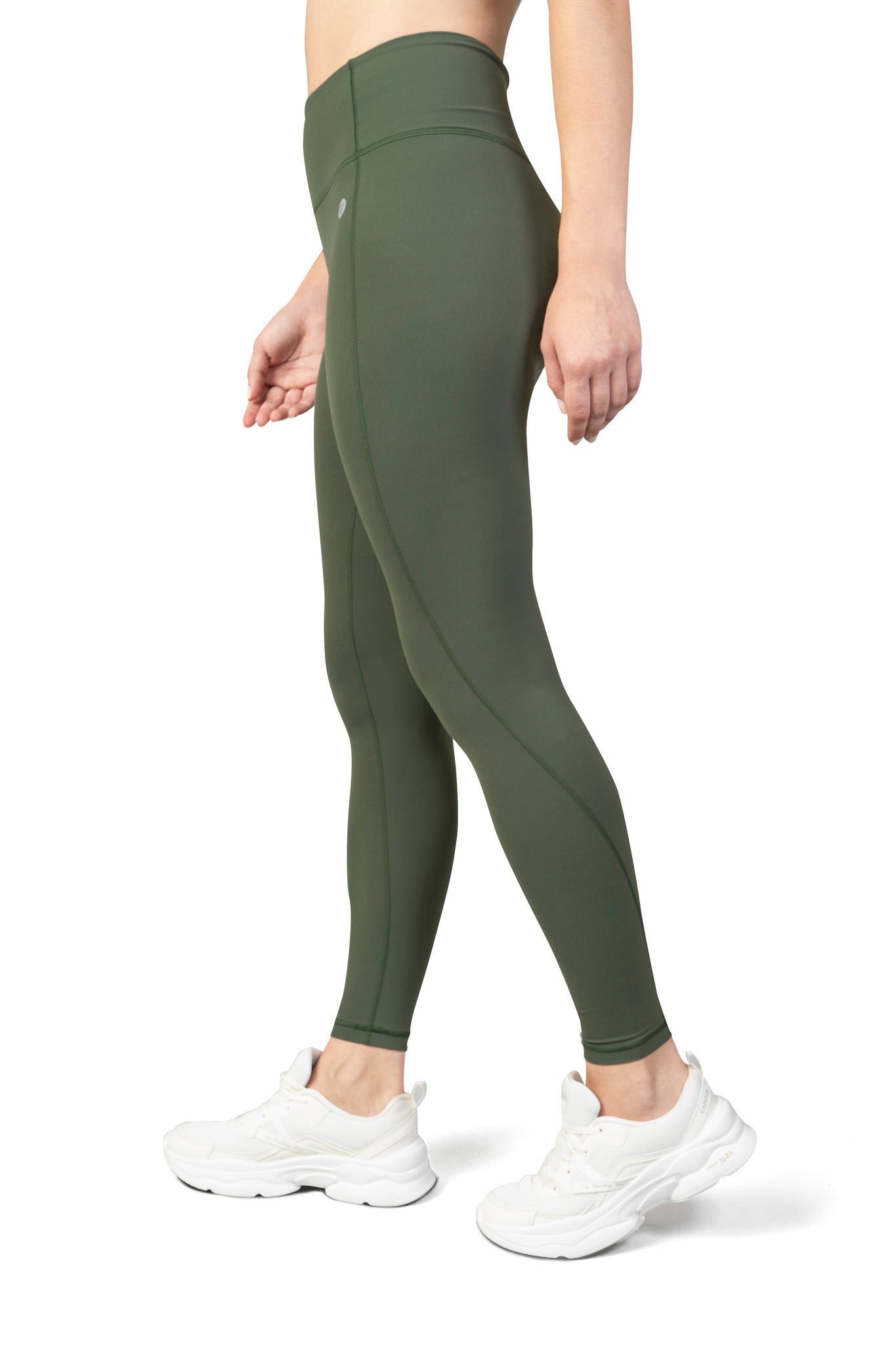 High Waist V shaped, sweat wicking leggings olive for gym, workouts, gym and leisure