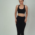 Super soft, lightweight cropped length capri black for gym, workout and running 