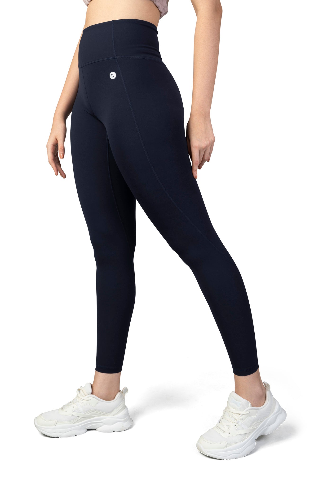 High Waist V shaped, sweat wicking leggings navy for gym, workouts, gym and leisure